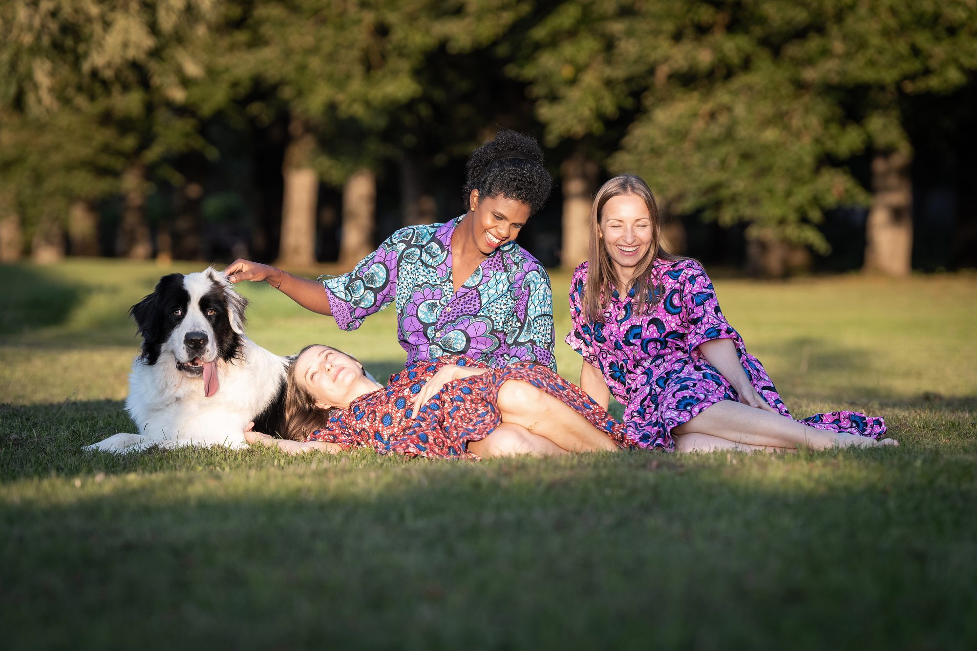 In the grass with a dog