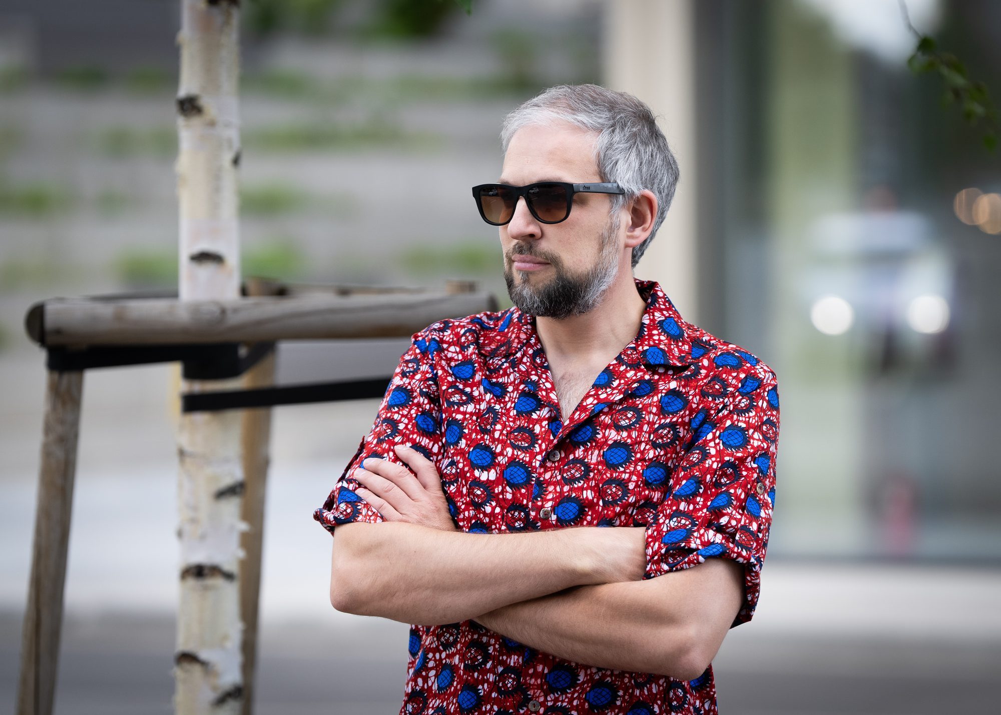 Portrait of a man in the city