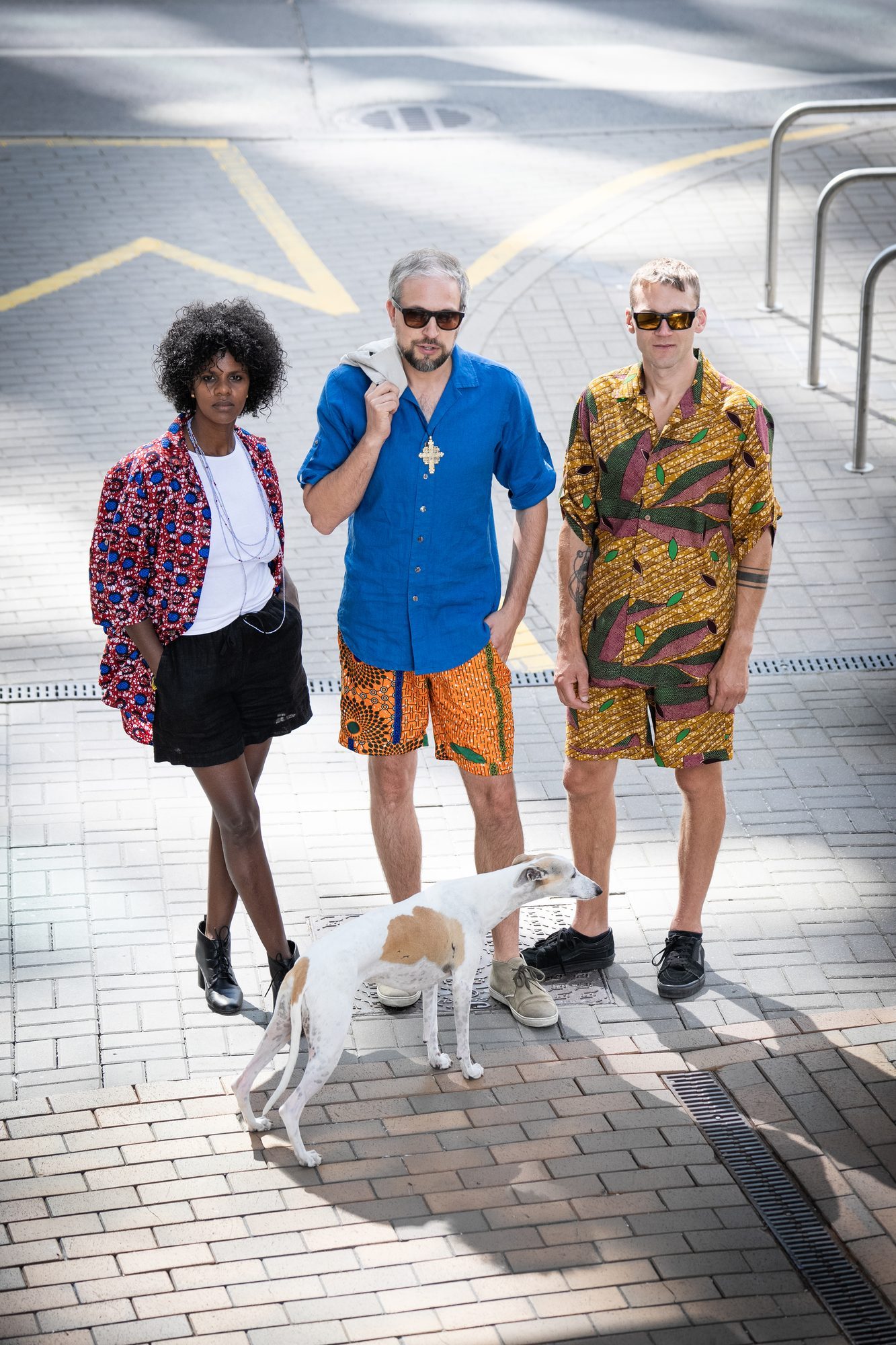 Three people in the city